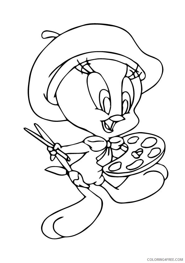 Tweety Bird Coloring Pages Cartoons 1526908962_the painter tweety a4 Printable 2020 6736 Coloring4free