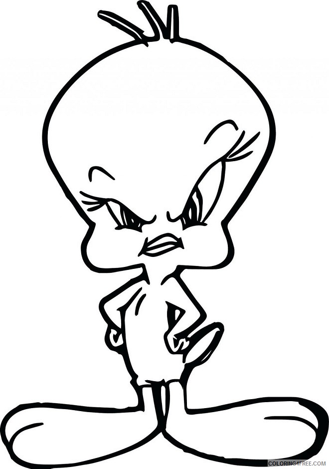 Tweety Bird Coloring Pages Cartoons 1533094570_angry tweety a4 Printable 2020 6740 Coloring4free