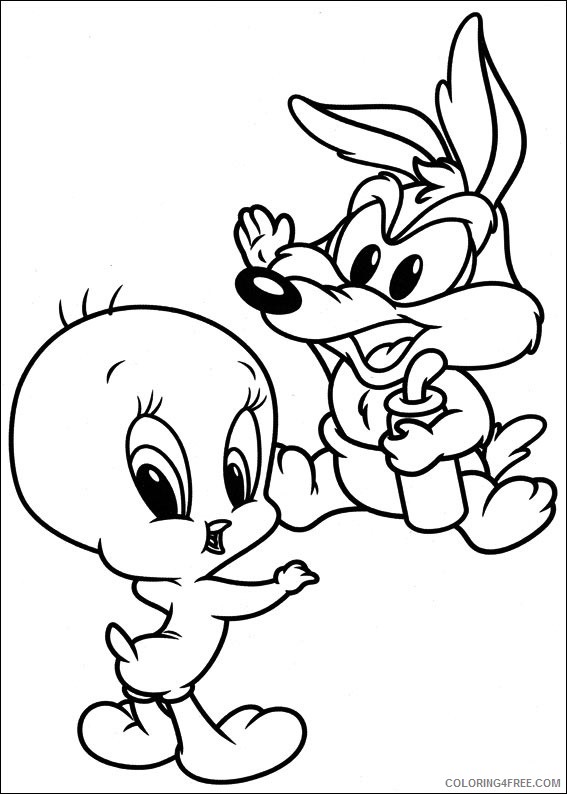 Tweety Bird Coloring Pages Cartoons 1533781330_baby tweety and baby wile e