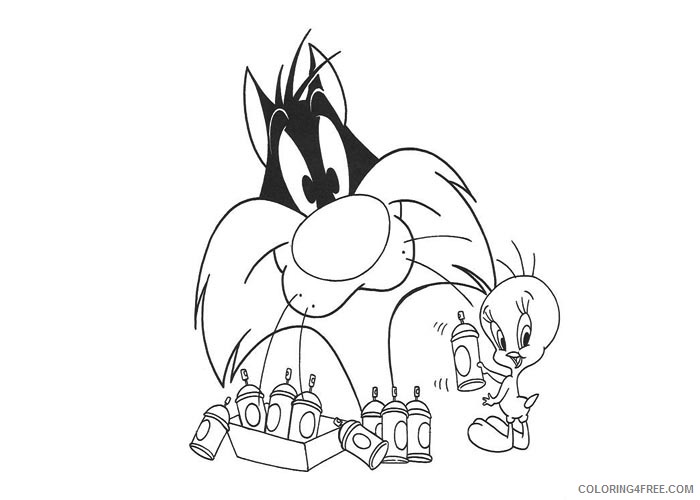 Tweety Bird Coloring Pages Cartoons Sylvester and Tweety Printable 2020 6766 Coloring4free