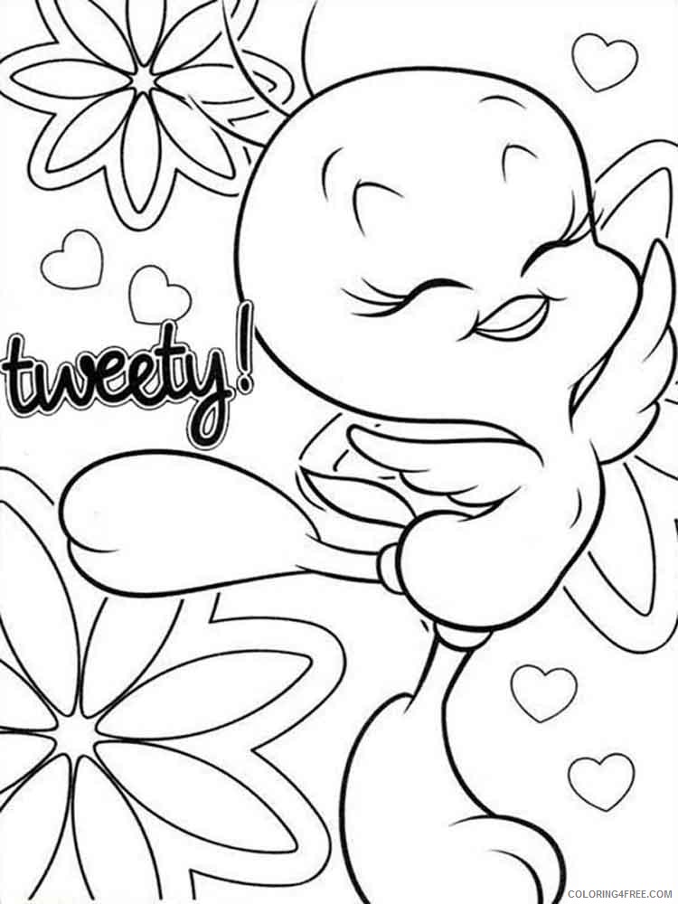 Tweety Bird Coloring Pages Cartoons cute tweety bird 15 Printable 2020 6754 Coloring4free