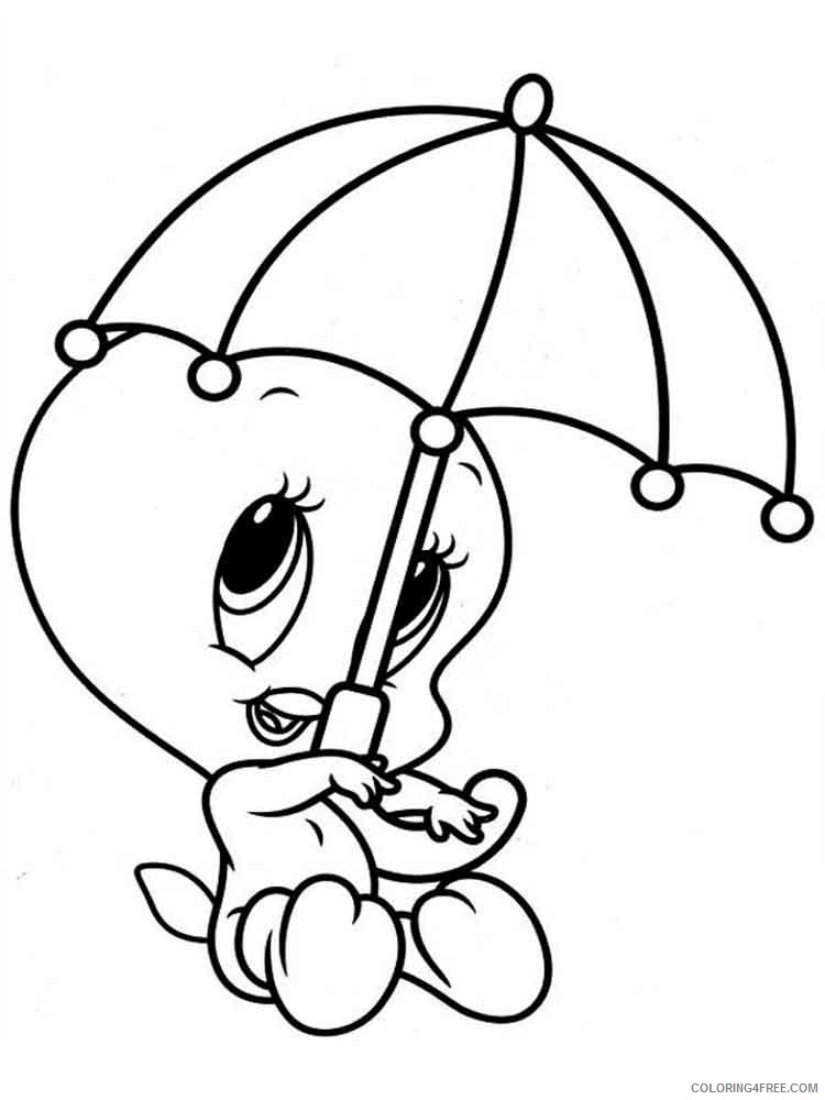 Tweety Bird Coloring Pages Cartoons Cute Tweety Bird 4 Printable 6759 Coloring4free Coloring4free Com