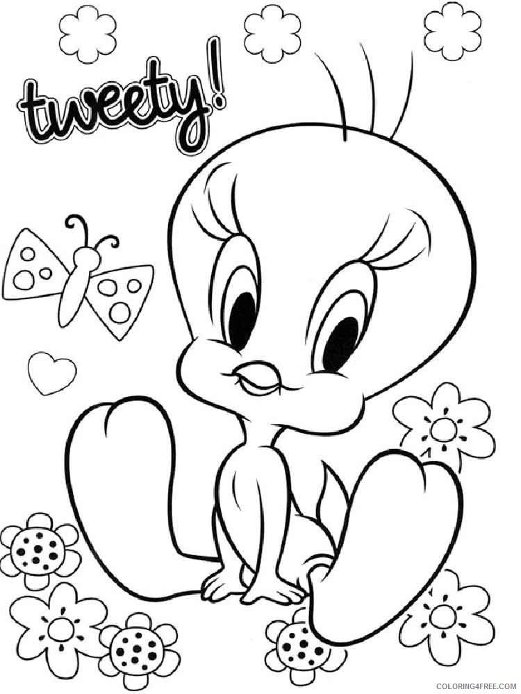 Tweety Bird Coloring Pages Cartoons cute tweety bird 9 Printable 2020 6763 Coloring4free
