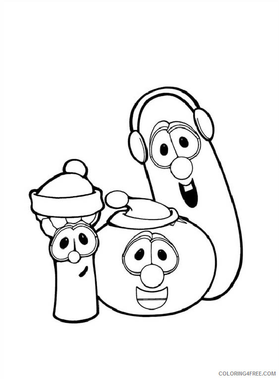 VeggieTales Coloring Pages Cartoons Veggie Tales Rack Shack and Benny Printable 2020 6860 Coloring4free