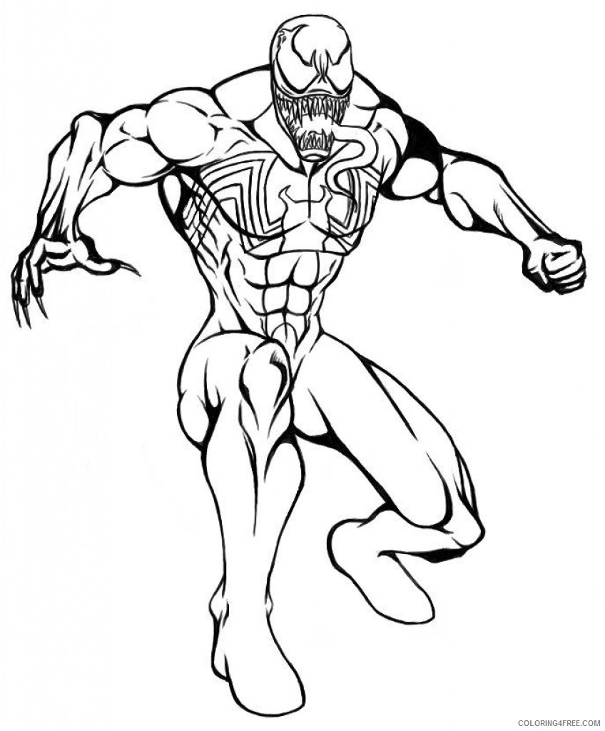 Venom Coloring Pages Cartoons 1532570377_venom fighting a4 Printable 2020 6870 Coloring4free