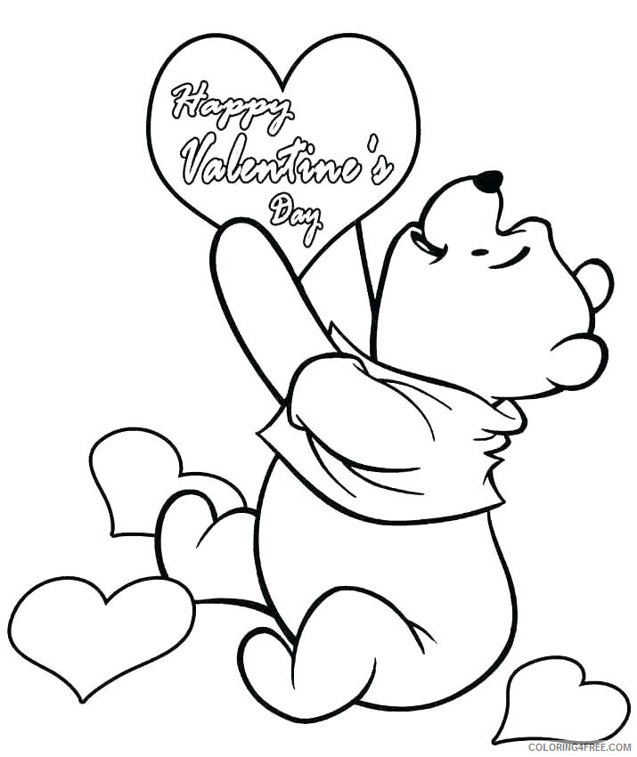 Winnie the Pooh Coloring Pages Cartoons Happy Valentines Day Pooh Printable 2020 6970 Coloring4free