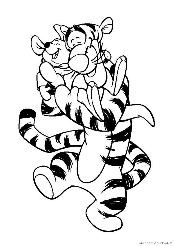 Winnie the Pooh Coloring Pages Cartoons Picture of Tigger Hug Kanga Printable 2020 6972 Coloring4free