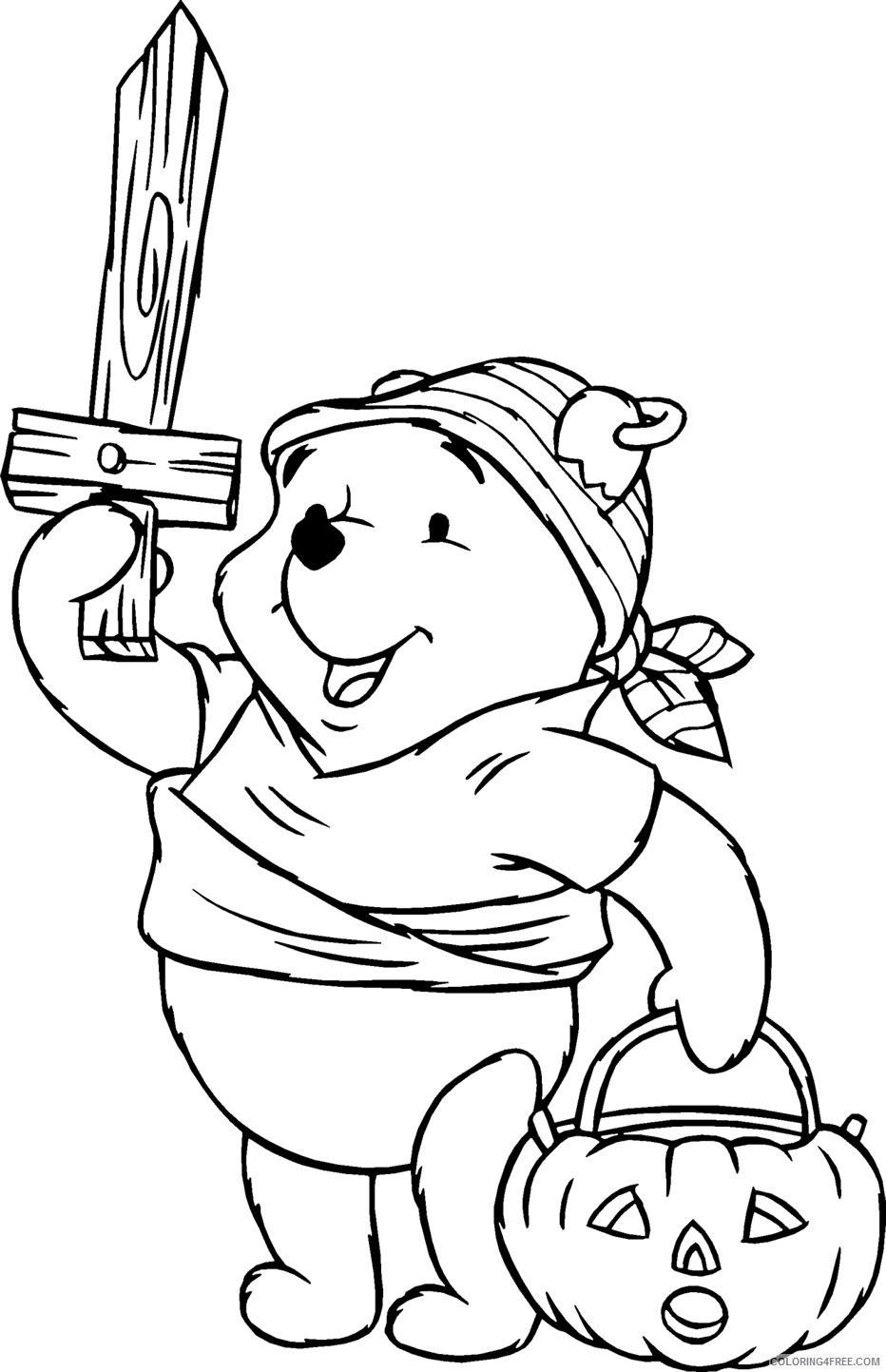 Winnie the Pooh Coloring Pages Cartoons Pooh Bear Disney Halloween Printable 2020 6992 Coloring4free