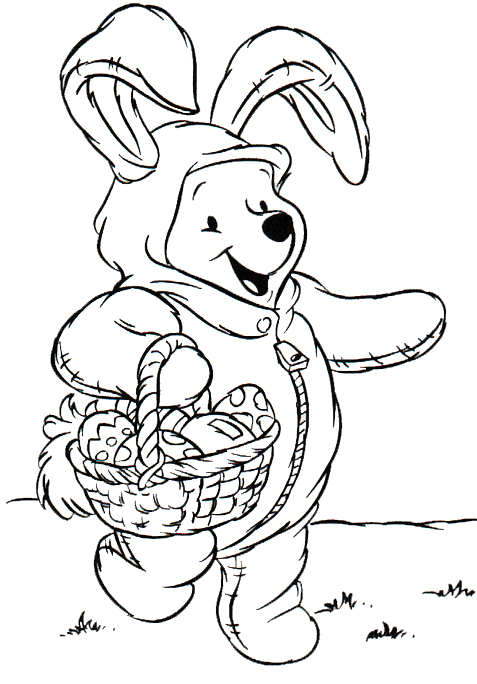 Winnie the Pooh Coloring Pages Cartoons Pooh Bear Easter Basket Printable 2020 6993 Coloring4free