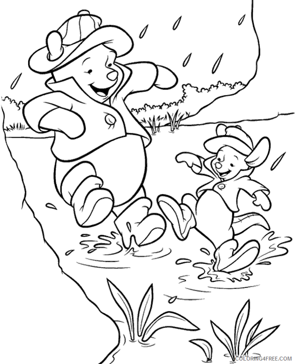 Winnie the Pooh Coloring Pages Cartoons Pooh Bear Rain Printable 2020 6996 Coloring4free