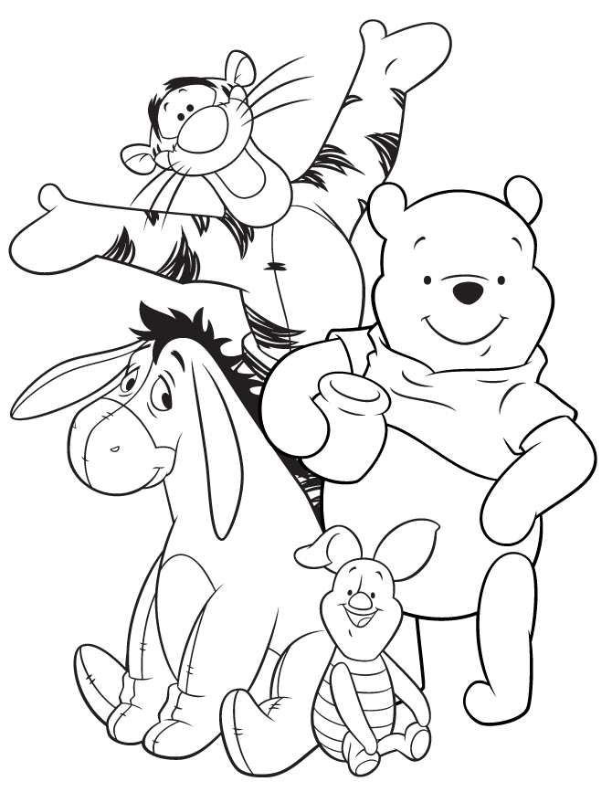 Winnie the Pooh Coloring Pages Cartoons Pooh Characters Tigger Printable 2020 6997 Coloring4free