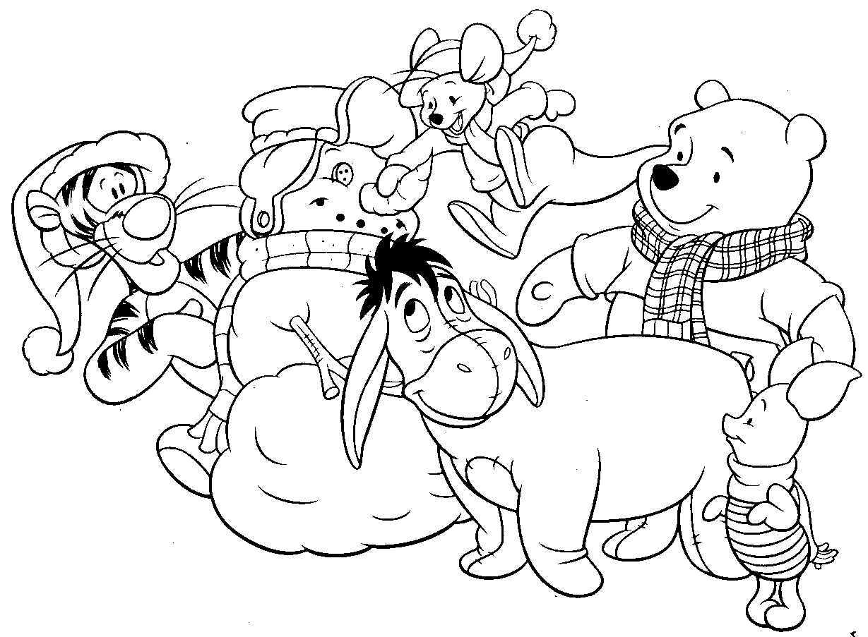 Winnie the Pooh Coloring Pages Cartoons Pooh Disney Christmas Printable 2020 7002 Coloring4free