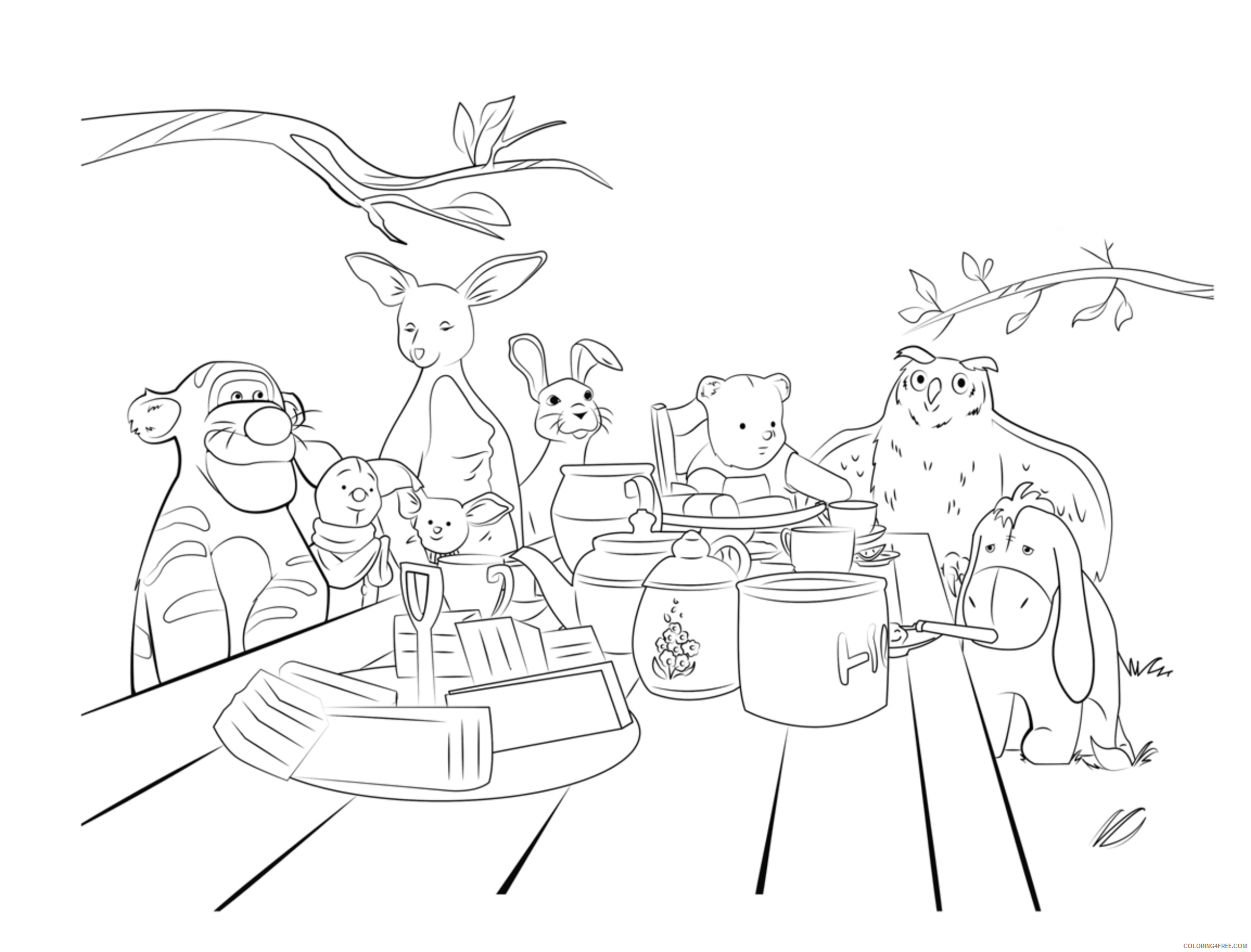 Winnie the Pooh Coloring Pages Cartoons Pooh Disney for Adults Printable 2020 7003 Coloring4free