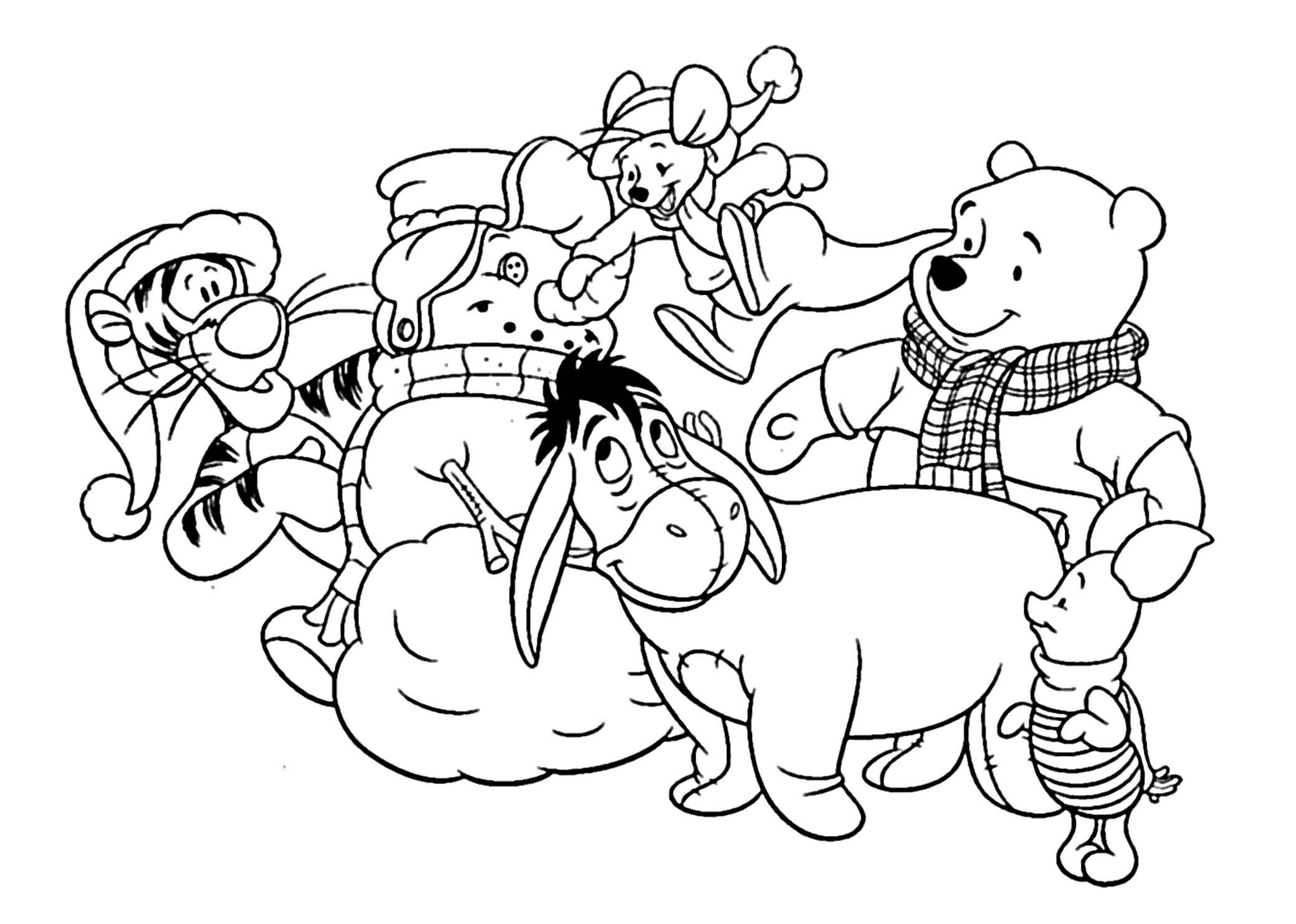Winnie the Pooh Coloring Pages Cartoons Pooh Holidays Printable 2020 7006 Coloring4free
