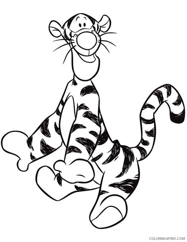 Winnie the Pooh Coloring Pages Cartoons Tigger Look so Shocked Printable 2020 7044 Coloring4free