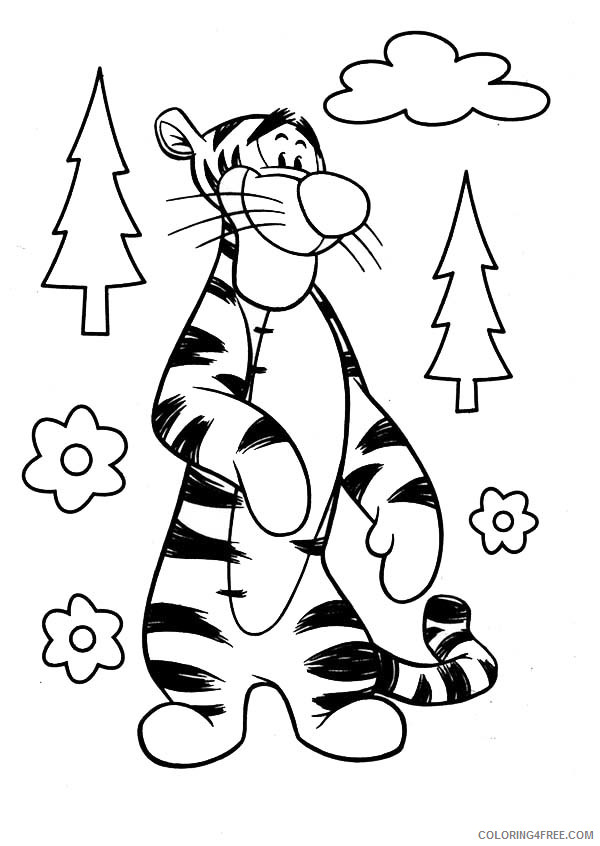 Winnie the Pooh Coloring Pages Cartoons Tigger for Kids Printable 2020 7023 Coloring4free