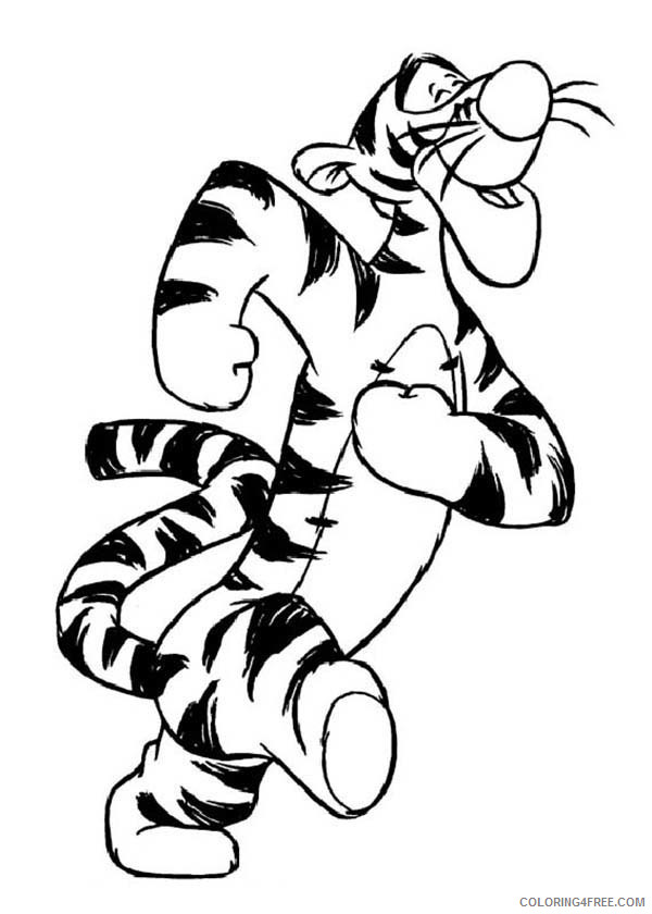 Winnie the Pooh Coloring Pages Cartoons Tigger is in Good Mood Printable 2020 7042 Coloring4free