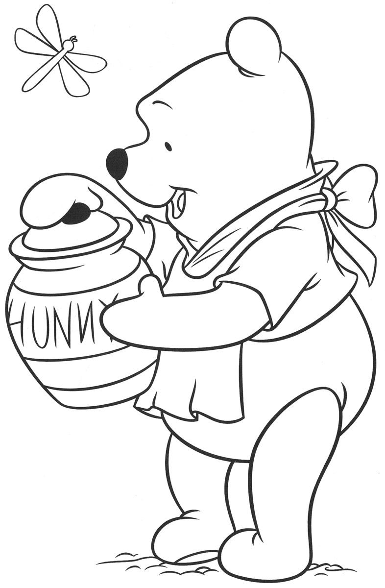 Winnie the Pooh Coloring Pages Cartoons Winnie The Pooh Hunny Pot Printable 2020 7242 Coloring4free