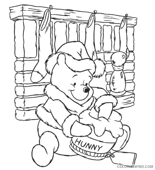 Winnie the Pooh Coloring Pages Cartoons Winnie the Pooh Disney Christmas Printable 2020 7236 Coloring4free