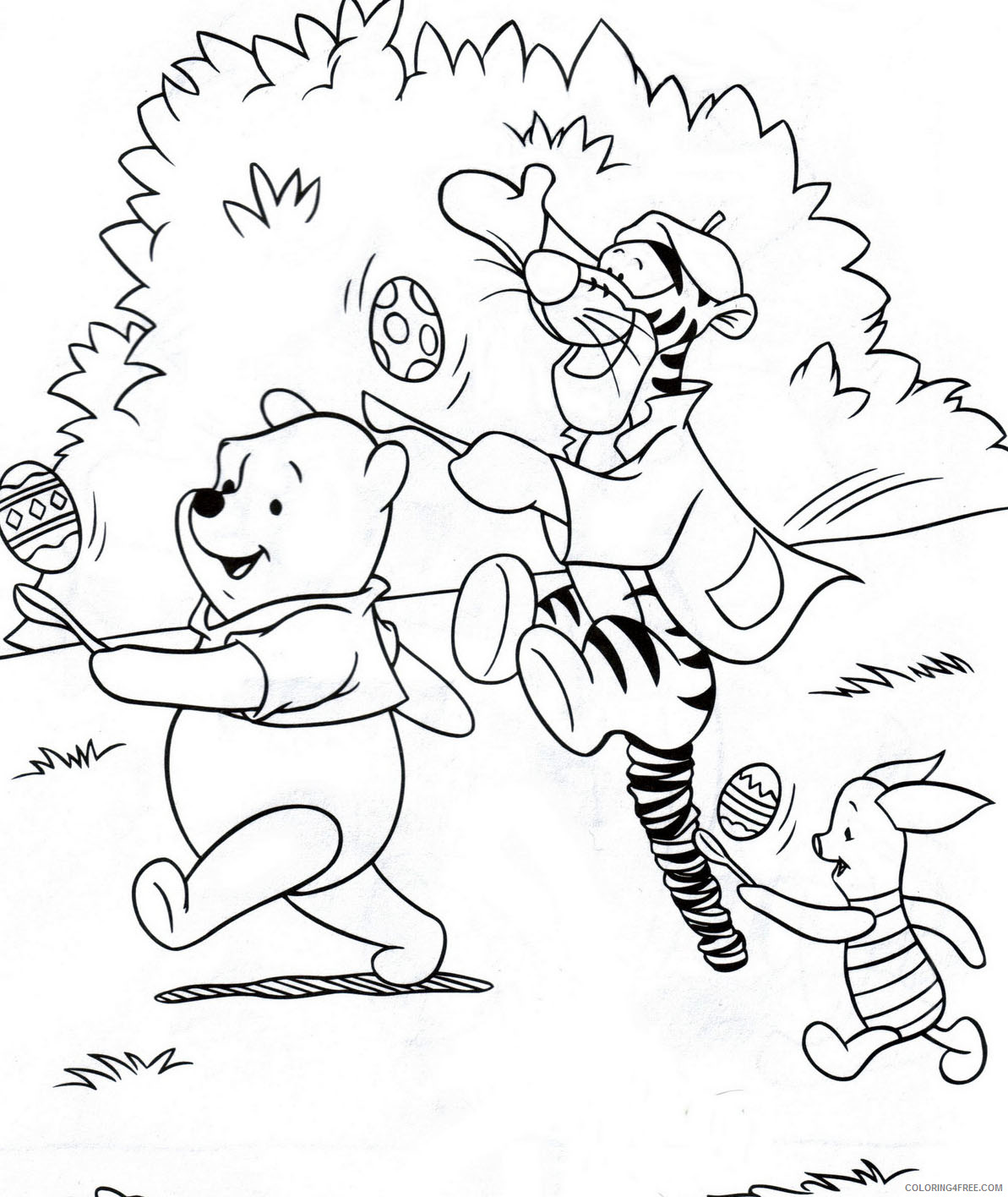 Winnie the Pooh Coloring Pages Cartoons Winnie the Pooh Easter Printable 2020 7238 Coloring4free