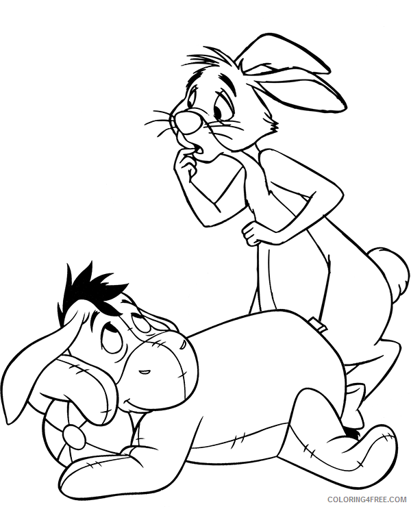 Winnie the Pooh Coloring Pages Cartoons_eeyore and rabbit pooh Printable 2020 6919 Coloring4free