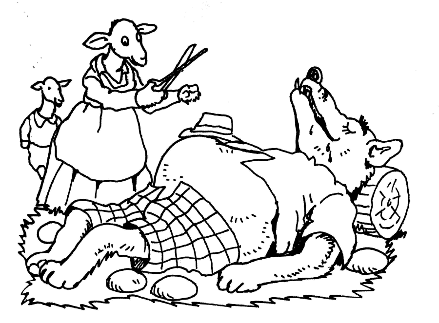 Wolf and the Seven Young Kids Coloring Pages Cartoons wolf and the seven young kids 2 Printable 2020 7248 Coloring4free