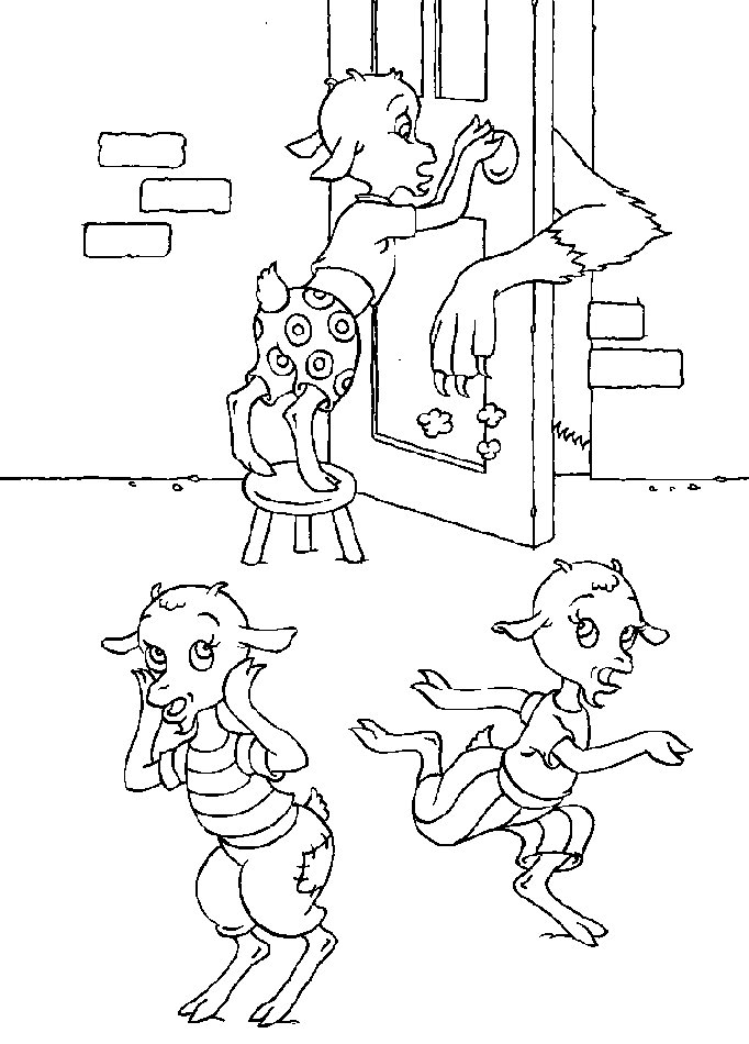 Wolf and the Seven Young Kids Coloring Pages Cartoons wolf and the seven young kids 3 Printable 2020 7249 Coloring4free