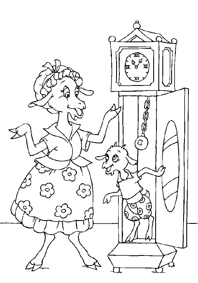 Wolf and the Seven Young Kids Coloring Pages Cartoons wolf and the seven young kids 4 Printable 2020 7250 Coloring4free