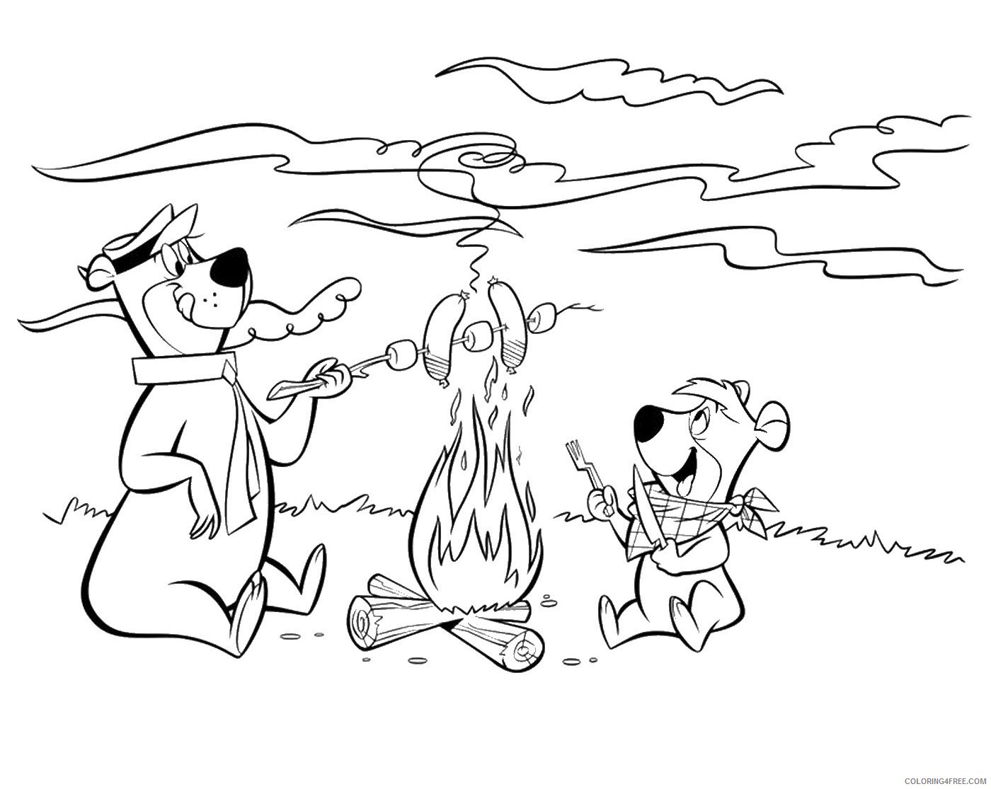 Yogi Bear Coloring Pages Cartoons yogi_bear_cl_01 Printable 2020 7251 Coloring4free