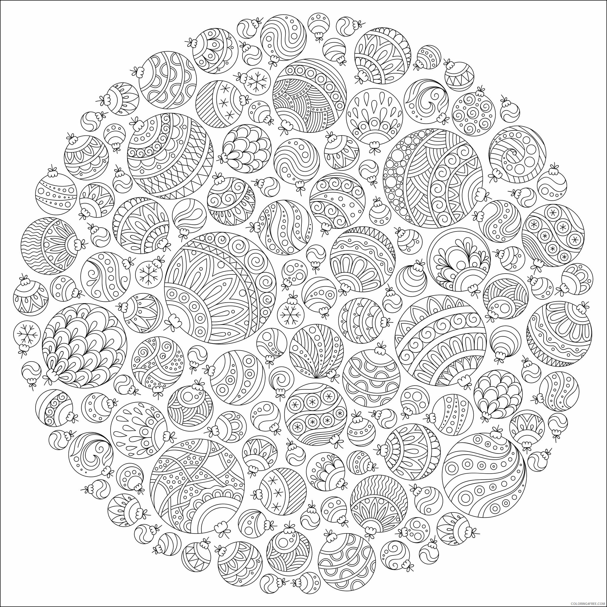Adult Christmas Coloring Pages Ornament Mandala for Adults Printable 2020 129 Coloring4free