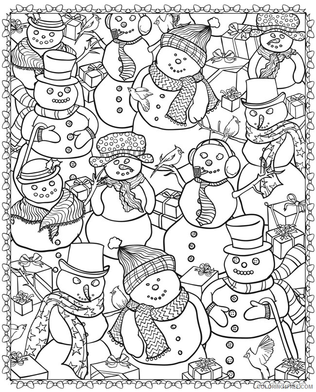 Adult Christmas Coloring Pages Snowman Christmas for Adults Printable 2020 130 Coloring4free