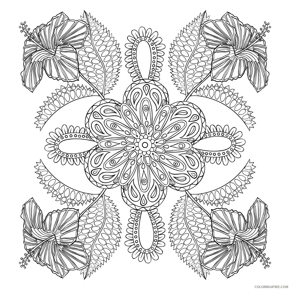 Adult Zentangle Coloring Pages Flower for Adultss Printable 2020 127 Coloring4free