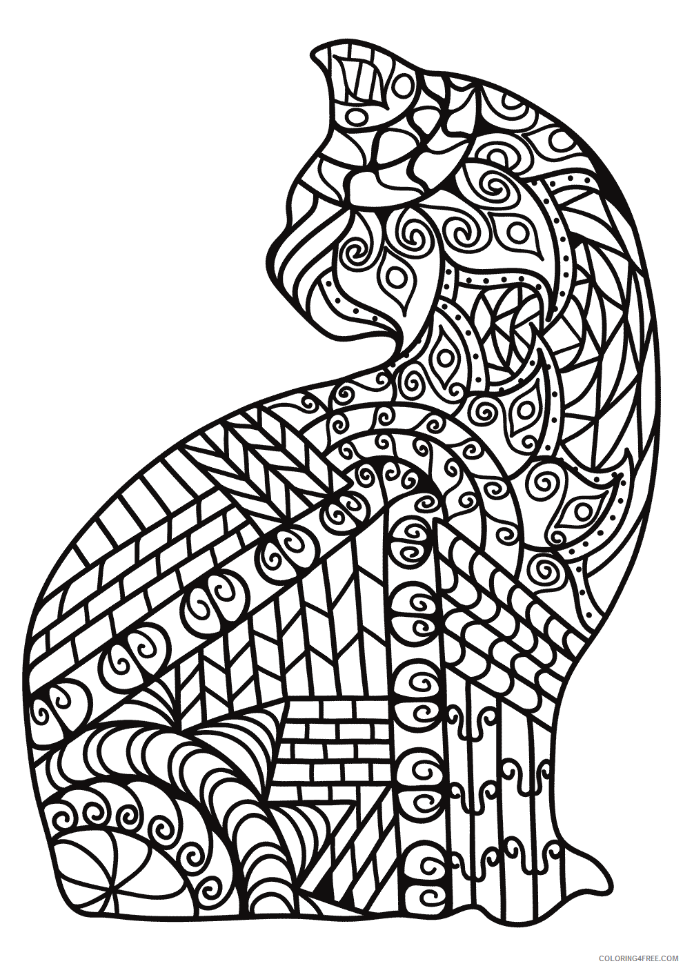 Animal Zentangle Coloring Pages Zentangle Cats 2 Printable 2020 232 Coloring4free