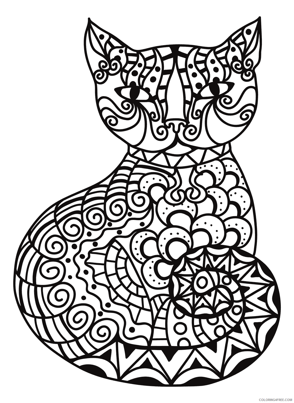 Animal Zentangle Coloring Pages Zentangle Cats2 Printable 2020 234 ...