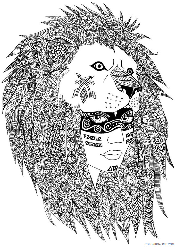 Animal Zentangle Coloring Pages adults zentangle sabrina Printable 2020 156 Coloring4free