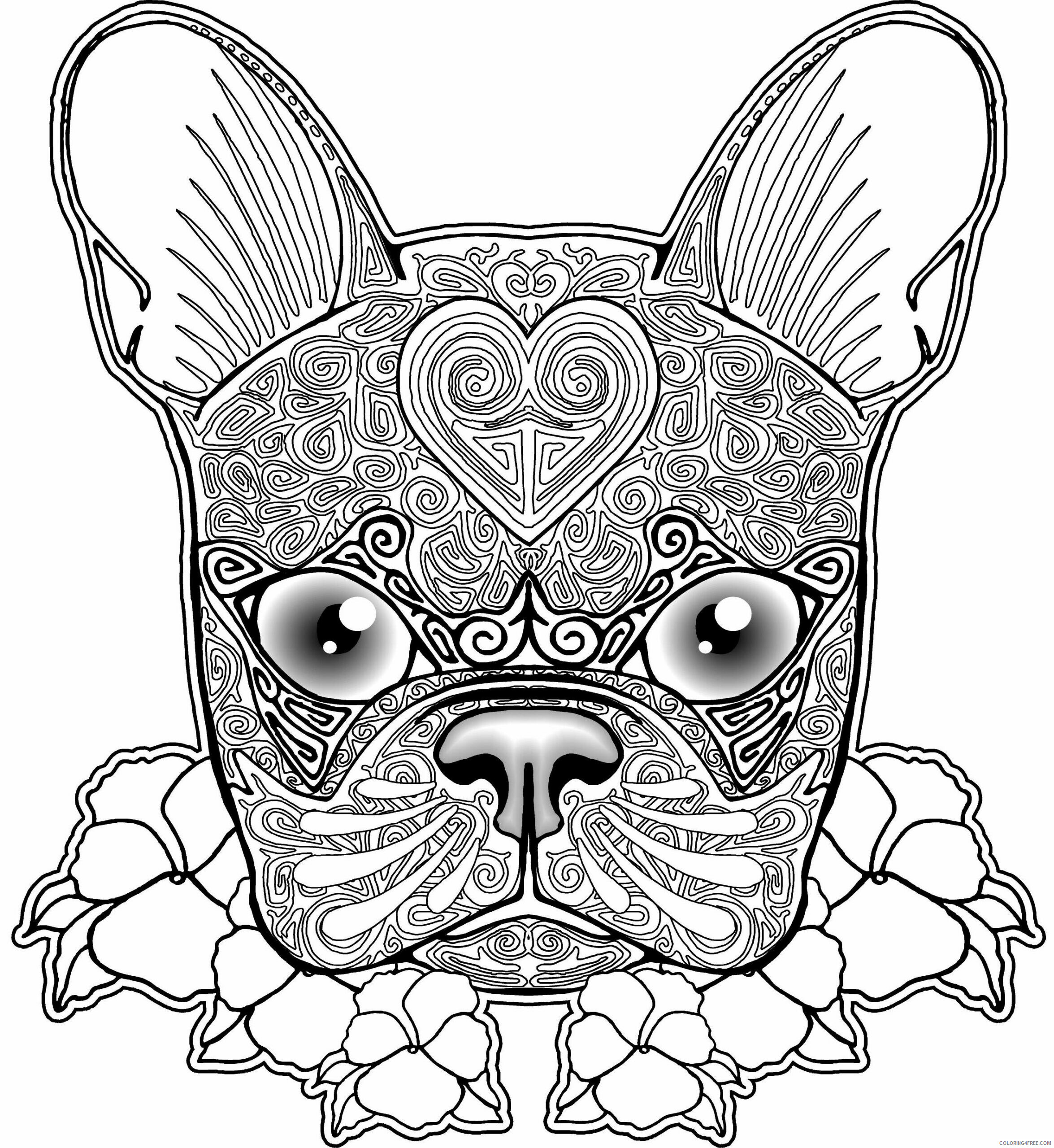 Animal Zentangle Coloring Pages dog Printable 2020 161 Coloring4free