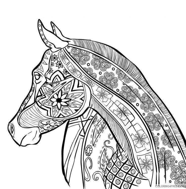 Animal Zentangle Coloring Pages horse Printable 2020 166 Coloring4free