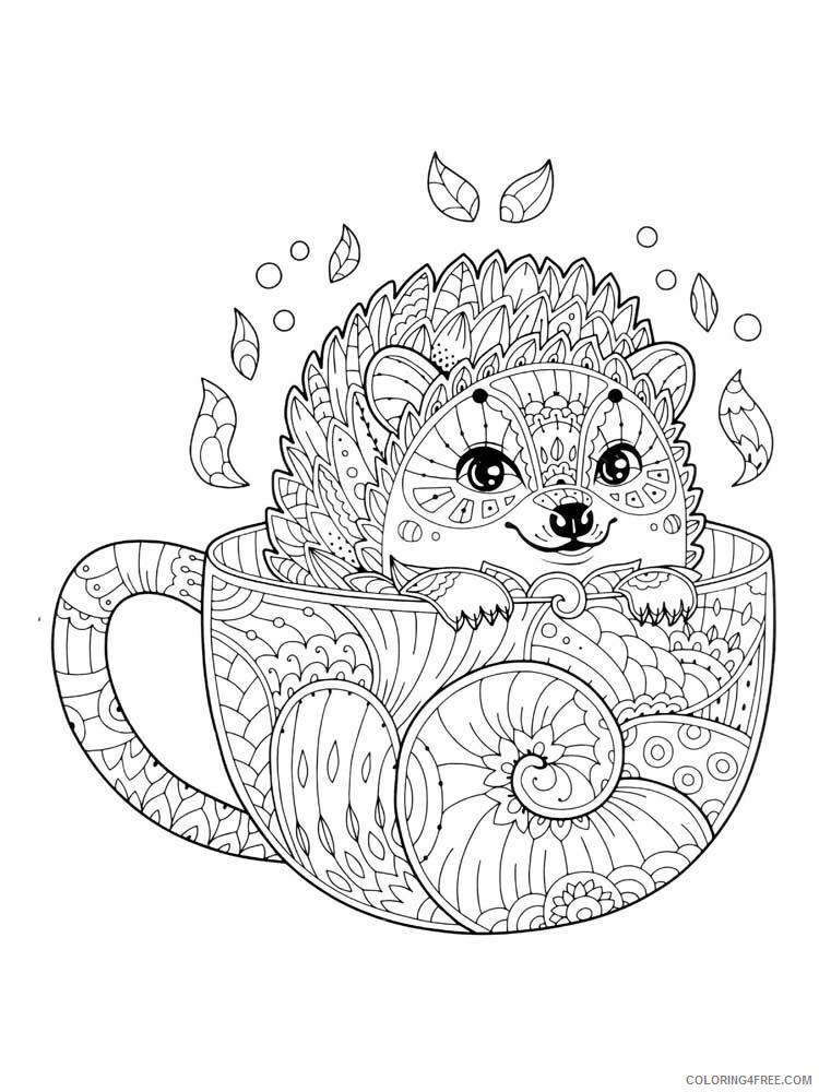 Animal Zentangle Coloring Pages zentangle Hedgehog 1 Printable 2020 378 Coloring4free