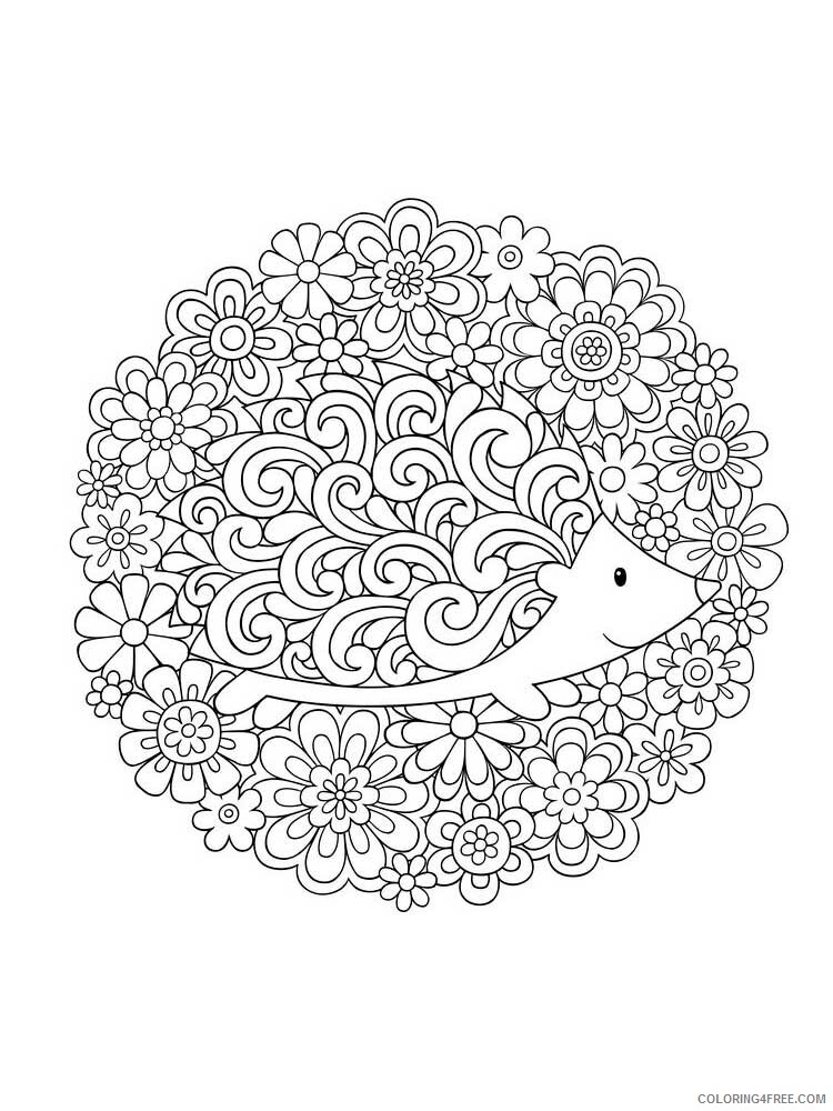 Animal Zentangle Coloring Pages zentangle Hedgehog 7 Printable 2020 383 Coloring4free