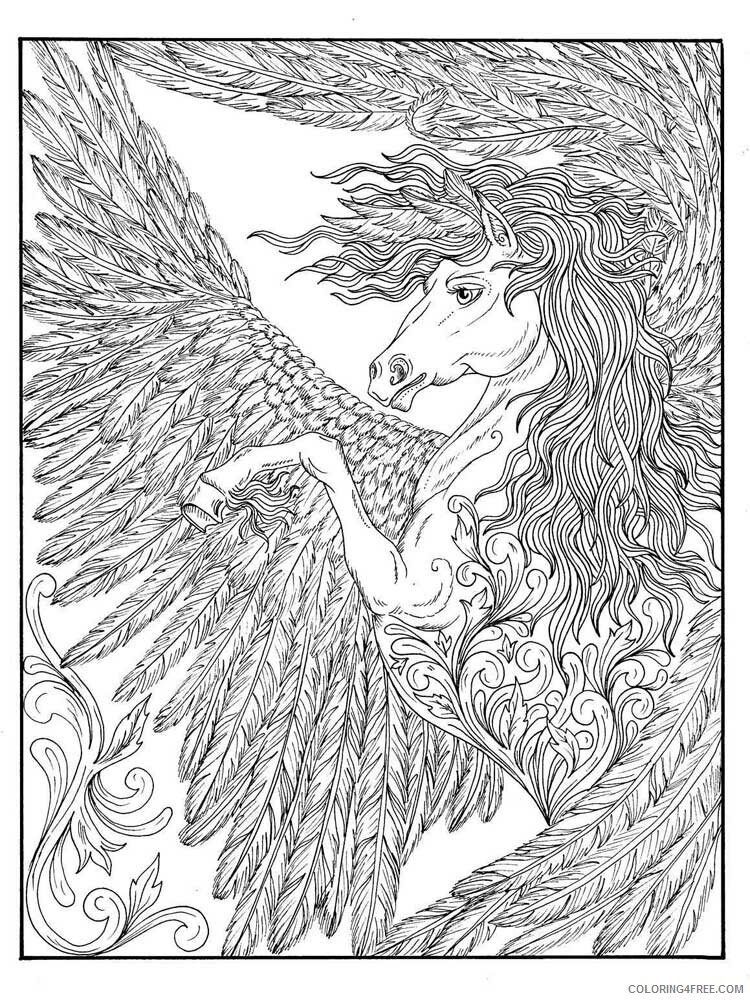 Animal Zentangle Coloring Pages zentangle Pegasus 2 Printable 2020 483 Coloring4free