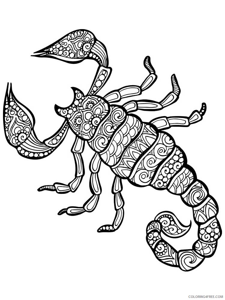 Animal Zentangle Coloring Pages zentangle Scorpio 10 Printable 2020 533 Coloring4free