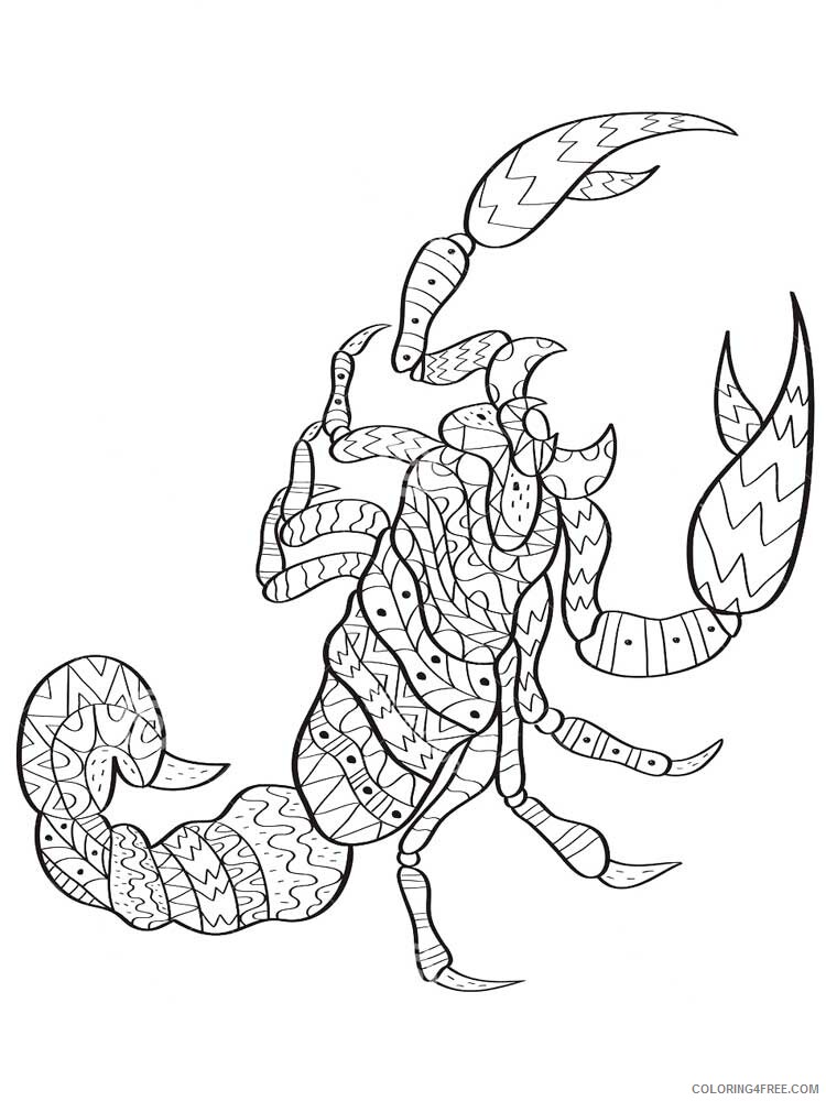 Animal Zentangle Coloring Pages zentangle Scorpio 12 Printable 2020 535 Coloring4free