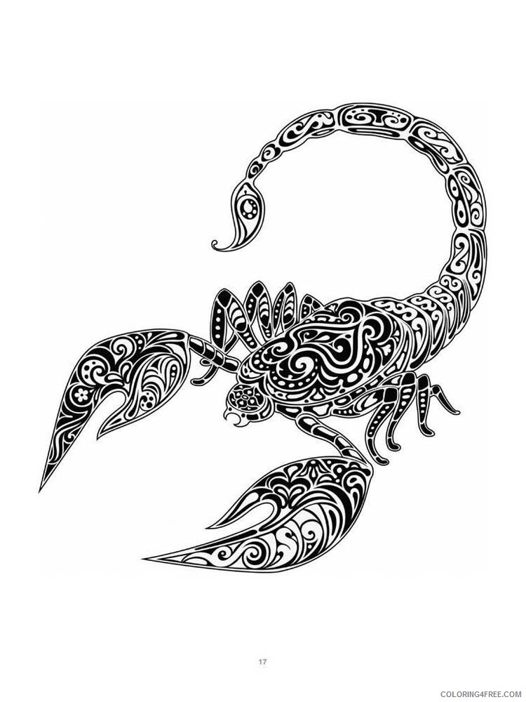 Animal Zentangle Coloring Pages zentangle Scorpio 3 Printable 2020 536 Coloring4free