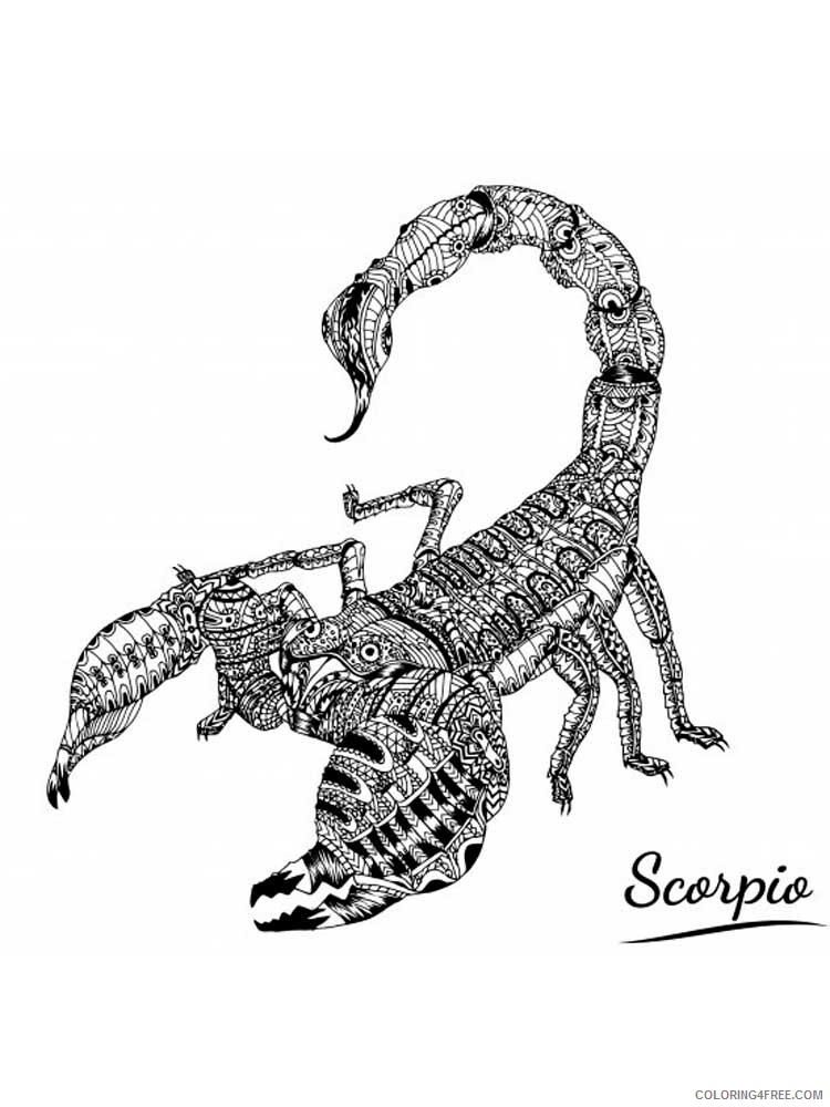Animal Zentangle Coloring Pages zentangle Scorpio 8 Printable 2020 540 Coloring4free