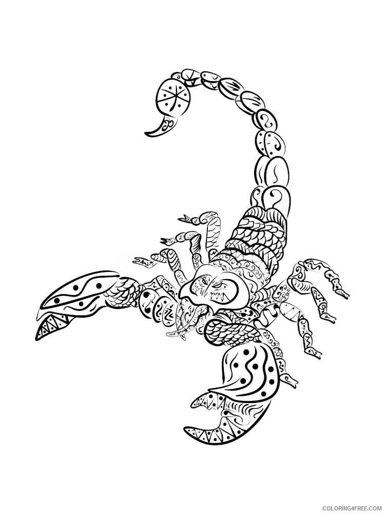 Animal Zentangle Coloring Pages zentangle Scorpio 9 Printable 2020 541 Coloring4free