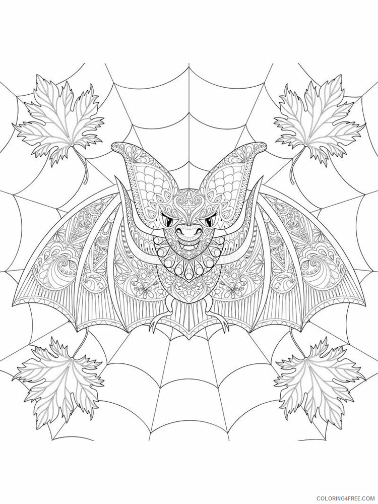 Animal Zentangle Coloring Pages zentangle bat 10 Printable 2020 186 Coloring4free