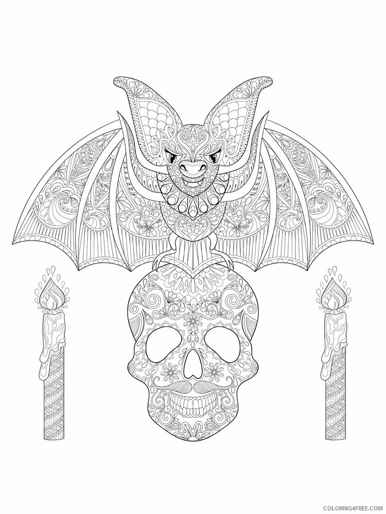 Animal Zentangle Coloring Pages zentangle bat 3 Printable 2020 187 Coloring4free