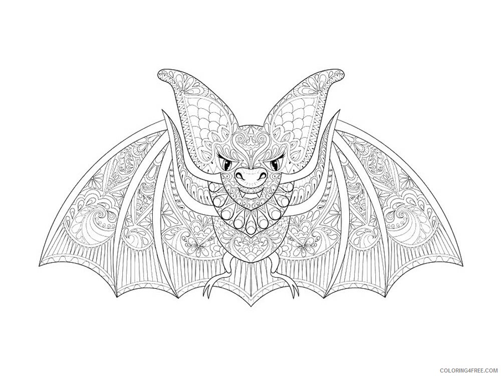 Animal Zentangle Coloring Pages zentangle bat 5 Printable 2020 188 Coloring4free