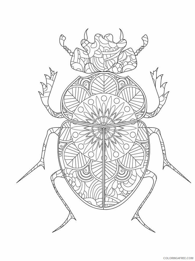 Animal Zentangle Coloring Pages zentangle beetle 12 Printable 2020 206 Coloring4free