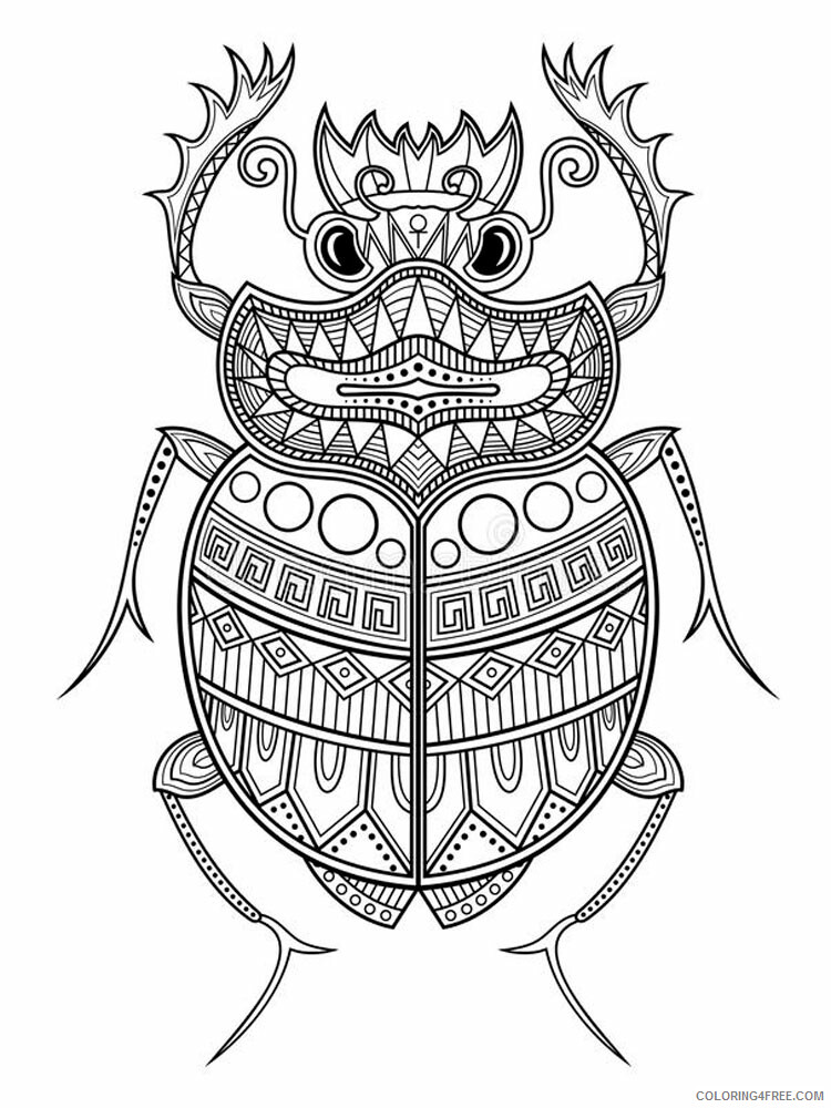 Animal Zentangle Coloring Pages zentangle beetle 15 Printable 2020 209 Coloring4free